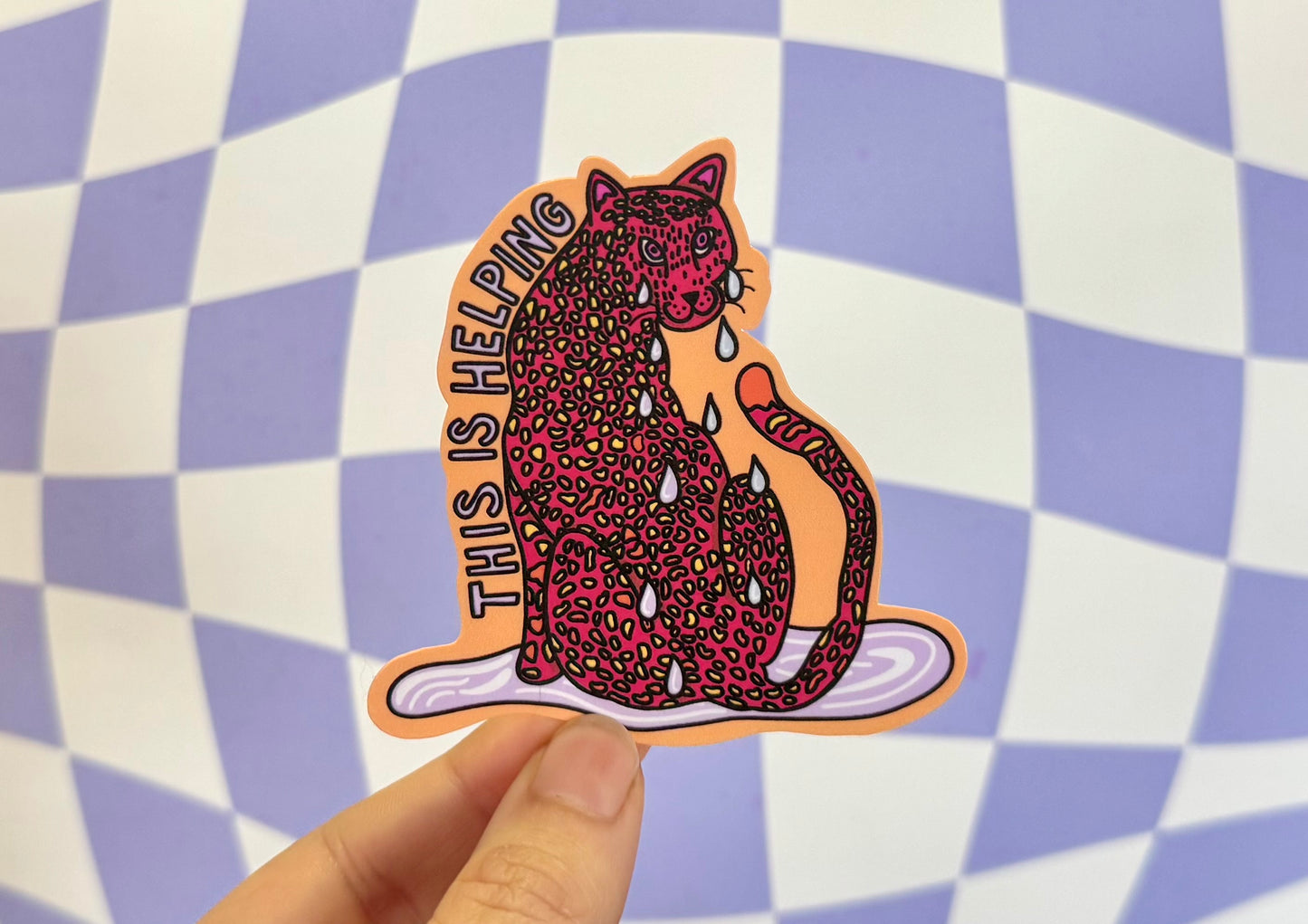 Crying Cheetah Sticker