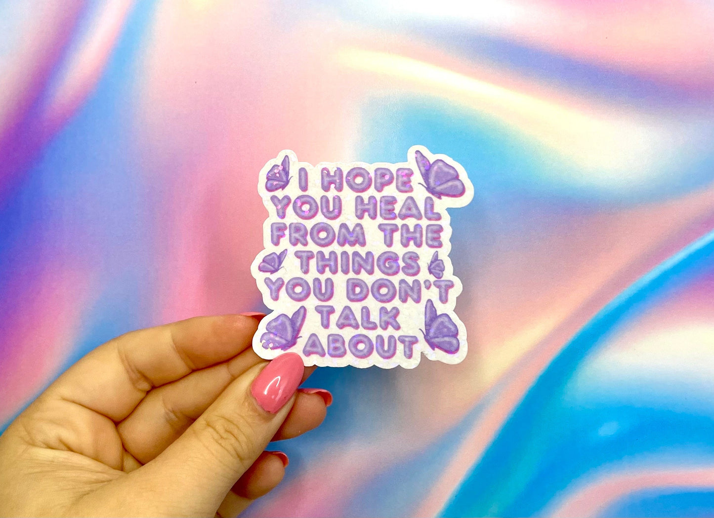 Healing Therapy Quote Best Friend Sticker Healing Mental Health Therapy Heal from Everything Message Butterfly Bestie Millenial Vinyl Gift