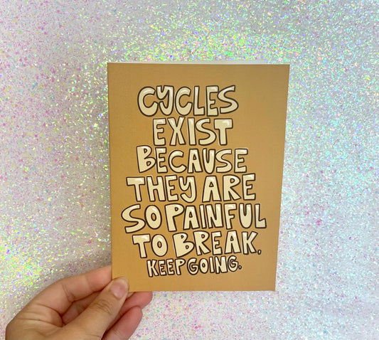 Cycle Breaker Greeting Card Proud of You Keep Going Encouragement Sweet Note Friends Specific Message Mental Health Therapy Healing